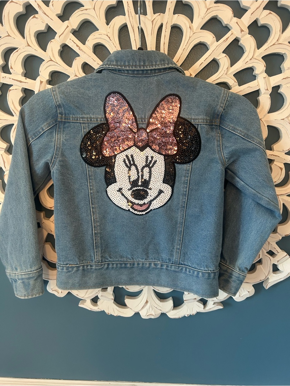 Disney Kids Denim Jacket with Sequin Minnie Patch - Blue